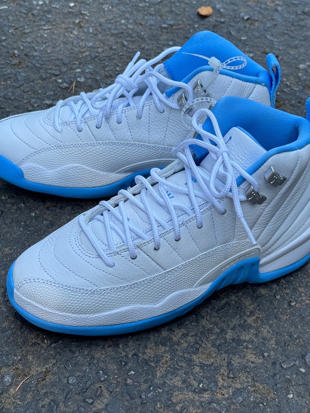 Jordan 12 Retro Lifestyle Sneakers Melo Mens White CT8013 baby blue